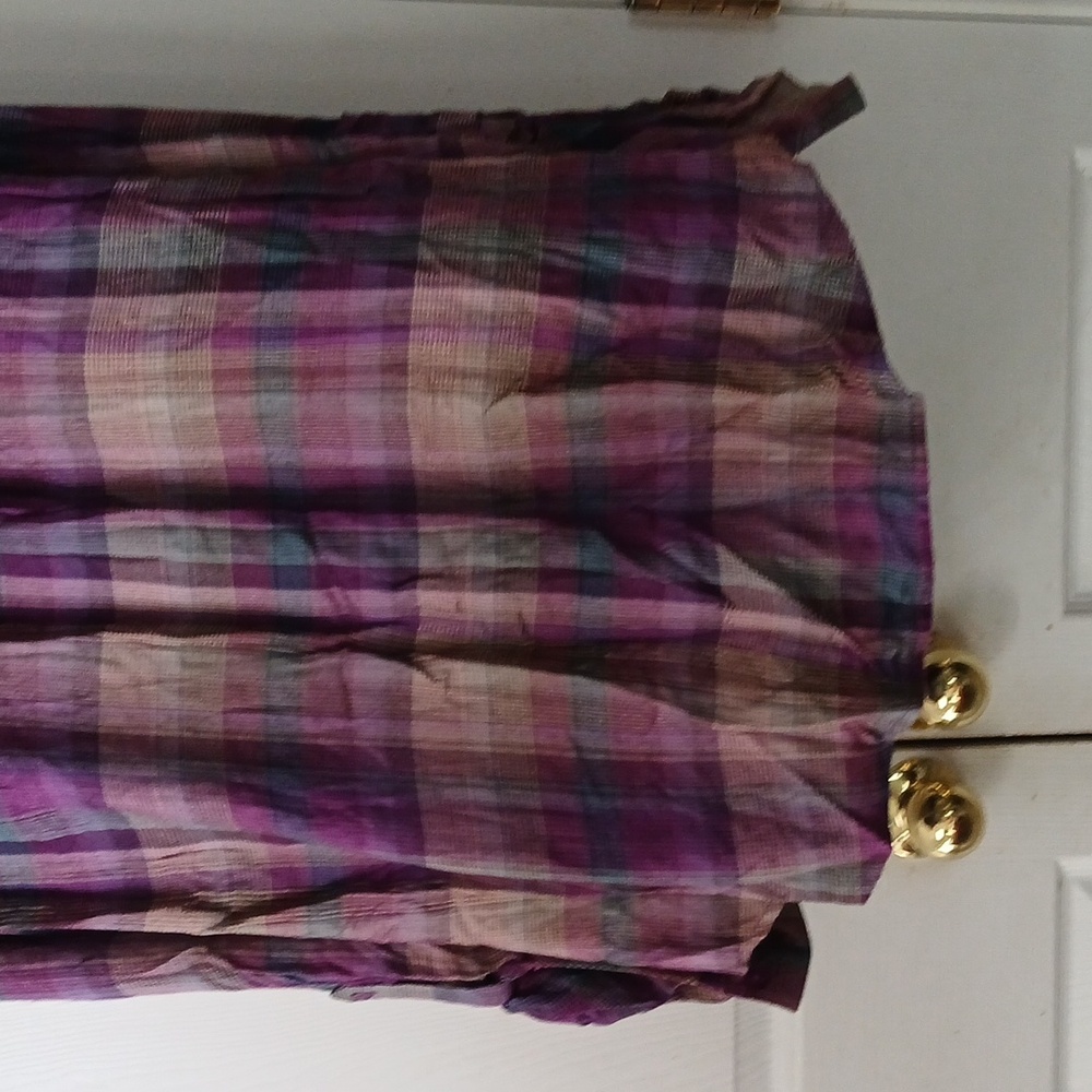 Style & Co purple blue tan electric Plaid Button-Up Shirt Sz XL NWT super soft - Picture 6 of 9